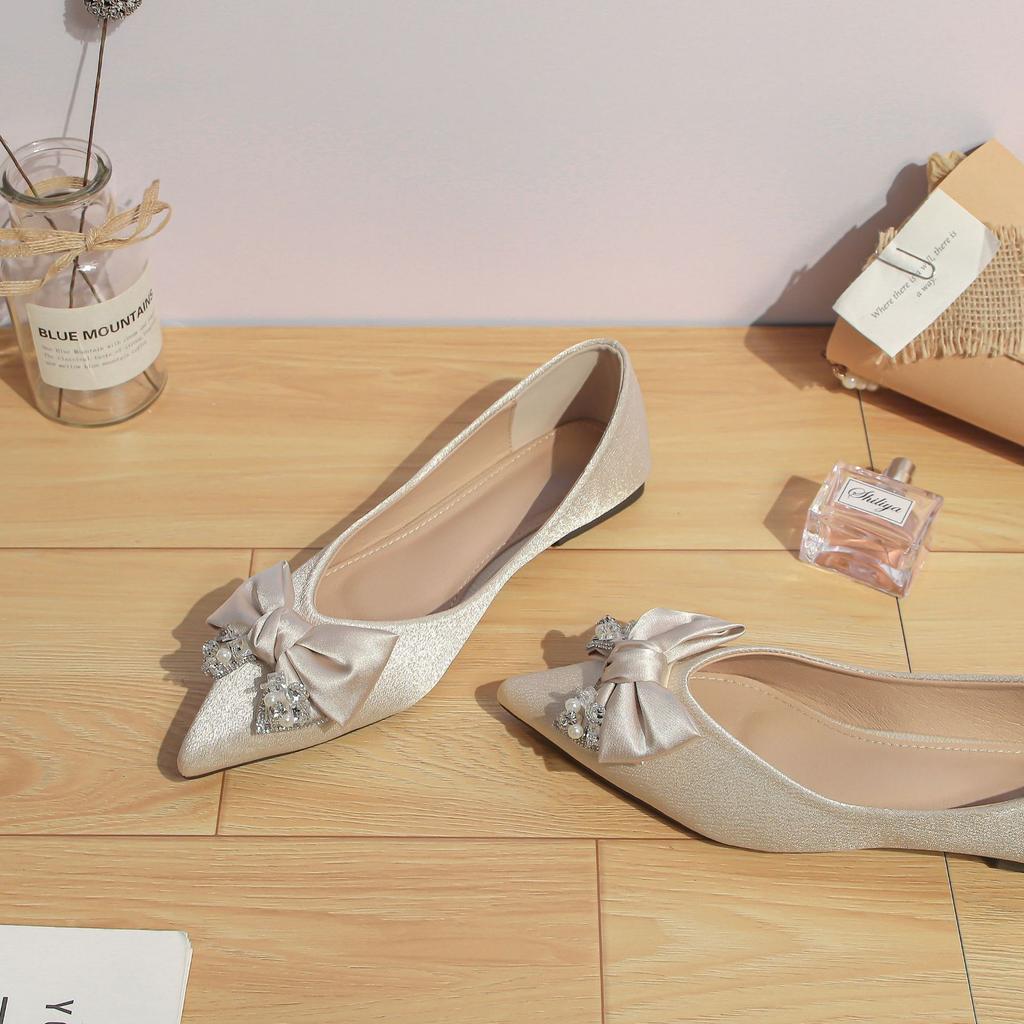 2025 Autumn New Flat-soled Single Shoes for Women, High-end Fashion Temperament, Pointed Women's Shoes, Soft Soles Are Not Tired