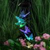 Butterfly Solar Wind Chime Light Multicolor Light Waterproof Chandelier with Bell for Garden Home Yard Lawn Decoration