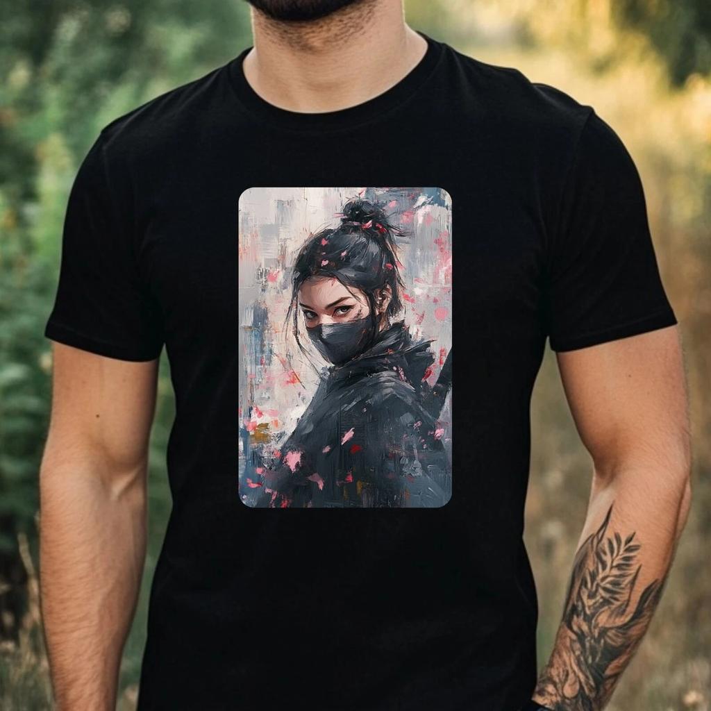 T-Shirt Herren Ninja Portrait Motiv Baumwolle Größe XS bis 5XL