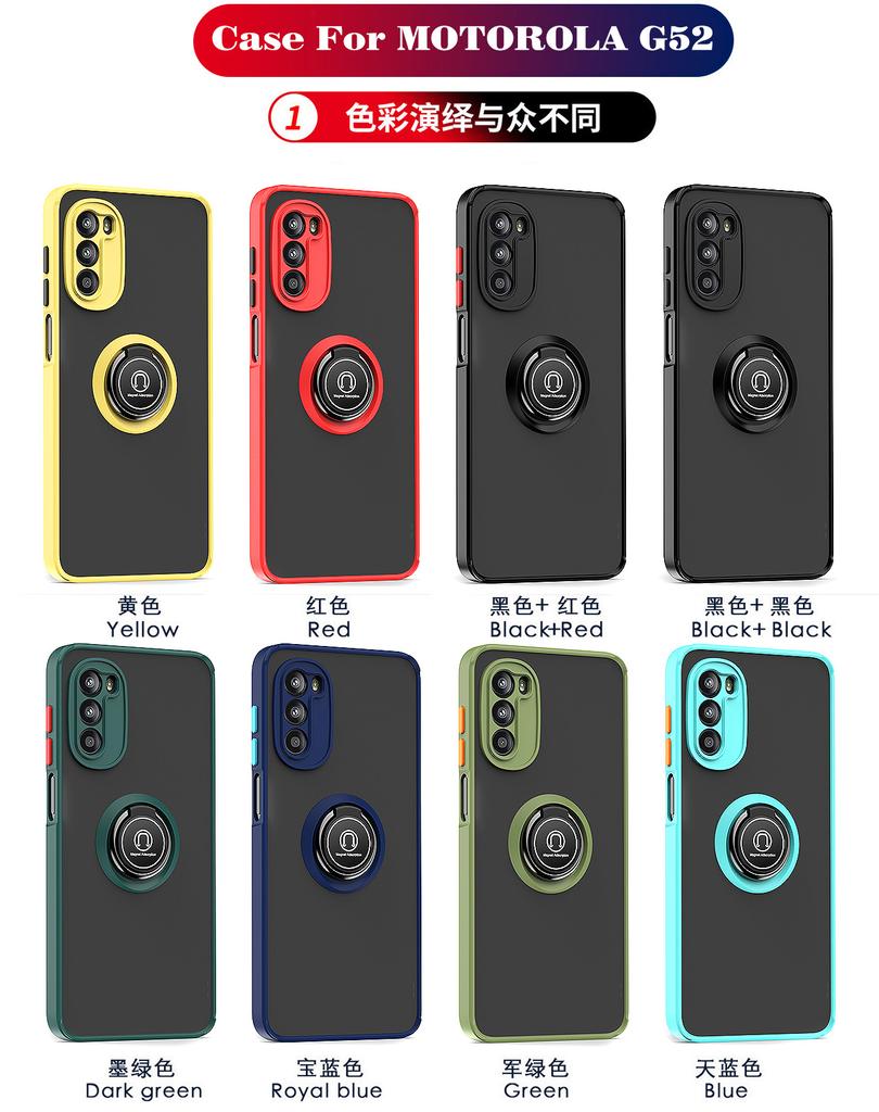 Держатель для кольца в виде модели, Жесткий чехол из ПК для Motorola Moto G52 G22 G31 G41 G42 G60 G60S G20 Moto G52, Ударопрочный силиконовый задний чехол