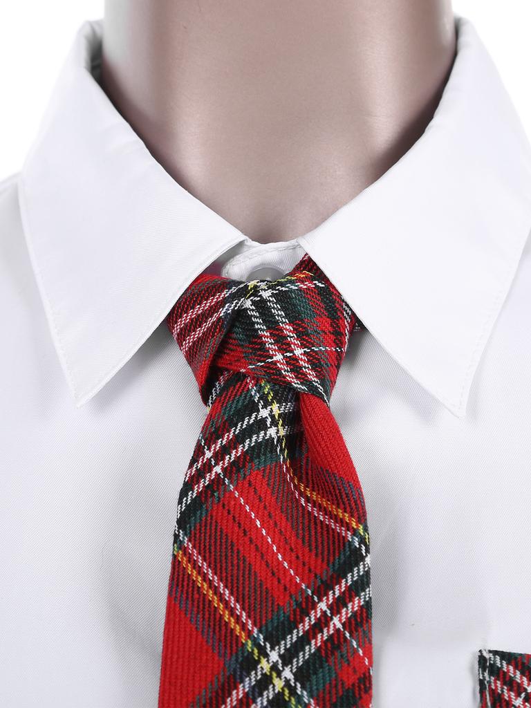 Женская школьная форма, костюм из 3 предметов, топ с длинными рукавами, плиссированная юбка и галстук, наряды