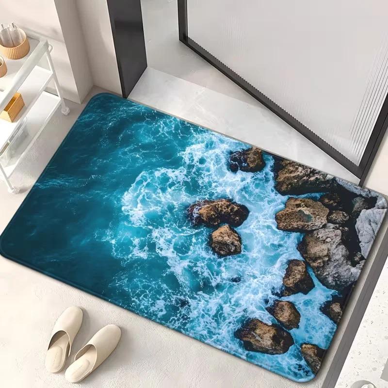 3D Ocean Paradise Doormat Dolphin Crocodile Hippo Tiger Pattern Non Slip Entrance Mat Wildlife Floor Rug Living Room Mat