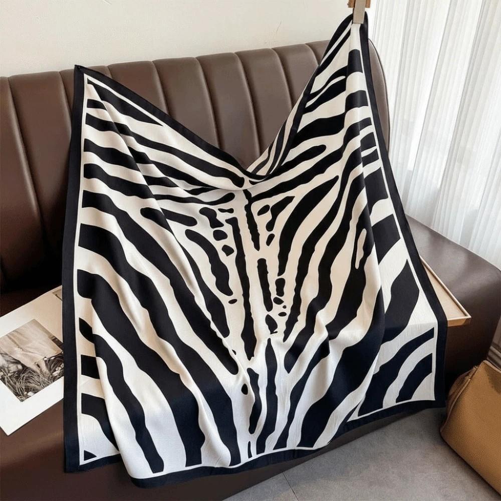 Patterned Shawl 90 CM Square Scarf Breathable Sunscreen Stripes Square Headscarf Personalized Design Lightweight