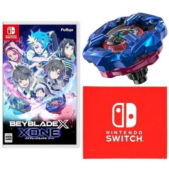 Бейблейд X XONE - Бонус от производителя Switch Нож-сюрикен 4-60LF Металлическое покрытие Синий В комплекте салфетка из микрофибры с дизайном логотипа Nintendo