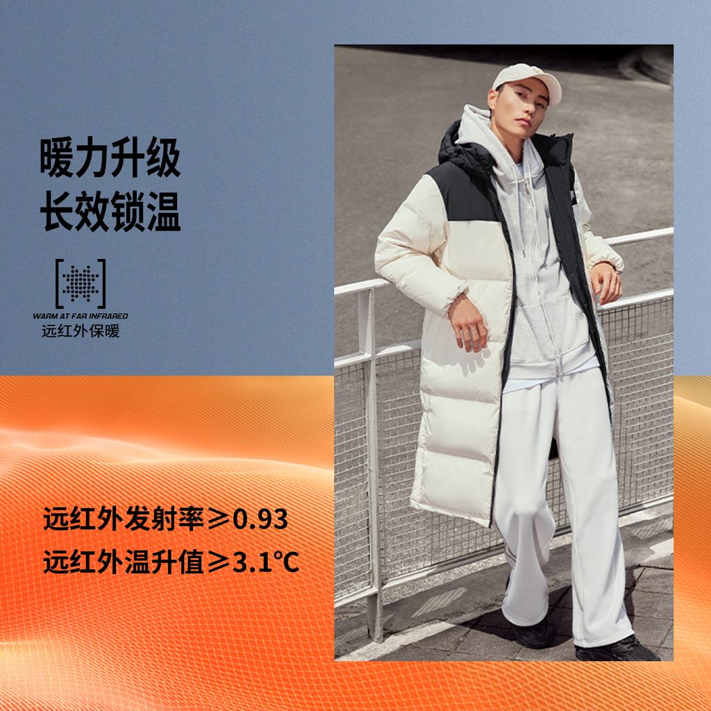 Li Ning Горячие горшки Коллекция пуховиков Пуховик Унисекс Кремовый AYMU507-1
