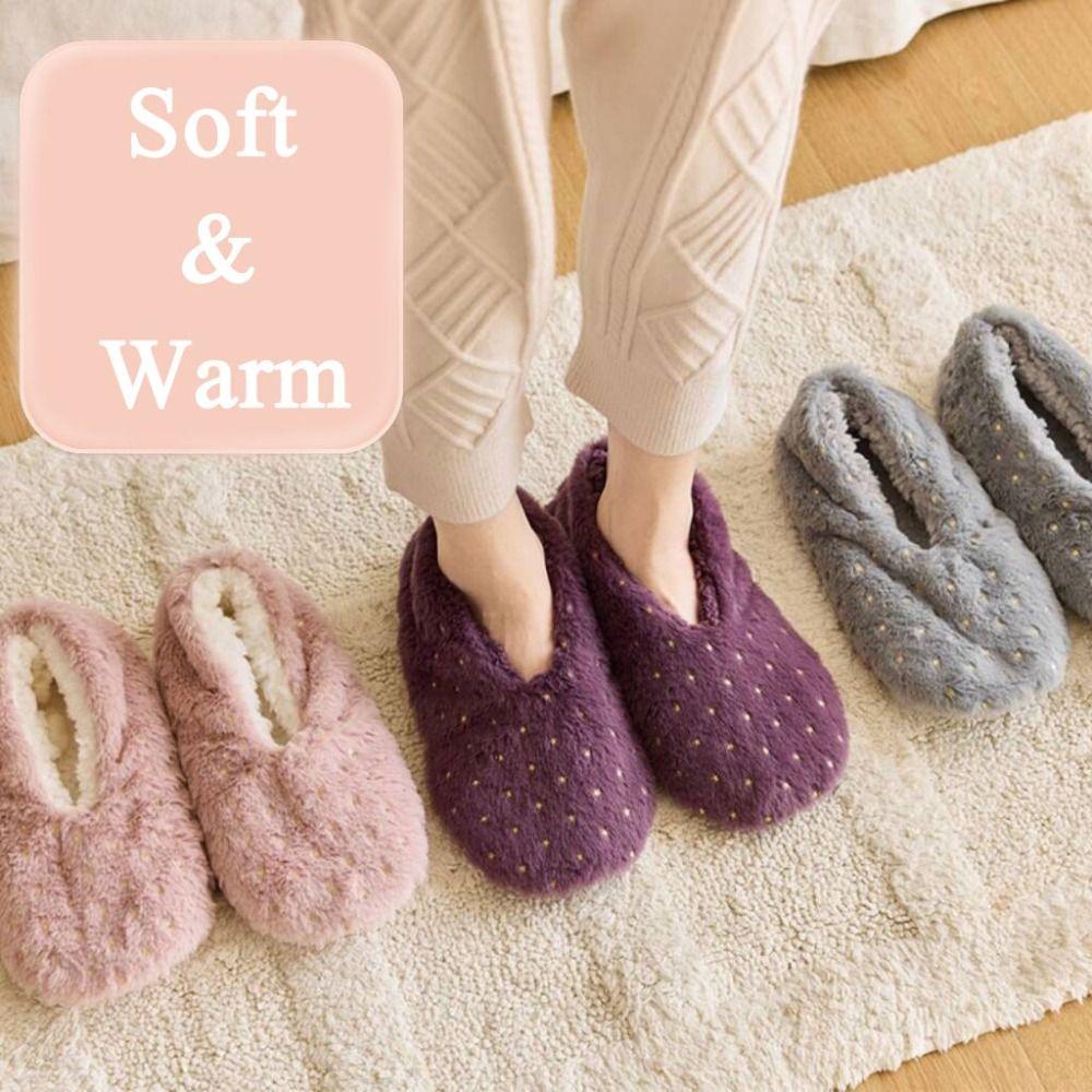 Coral Fleece Thick Thermal Socks Star Dots Floor Plush Socks Fashion Sleeping Slipper Socks Women