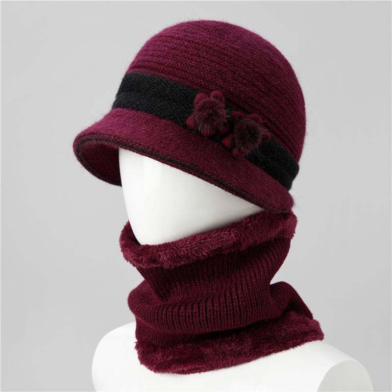 Middle-Aged And Elderly Mother Hat, Children'S Season Fleece Thermal Hat, Cold-Proof Knitted Hat For The Elderly, Old Lady Wool Hat For Women