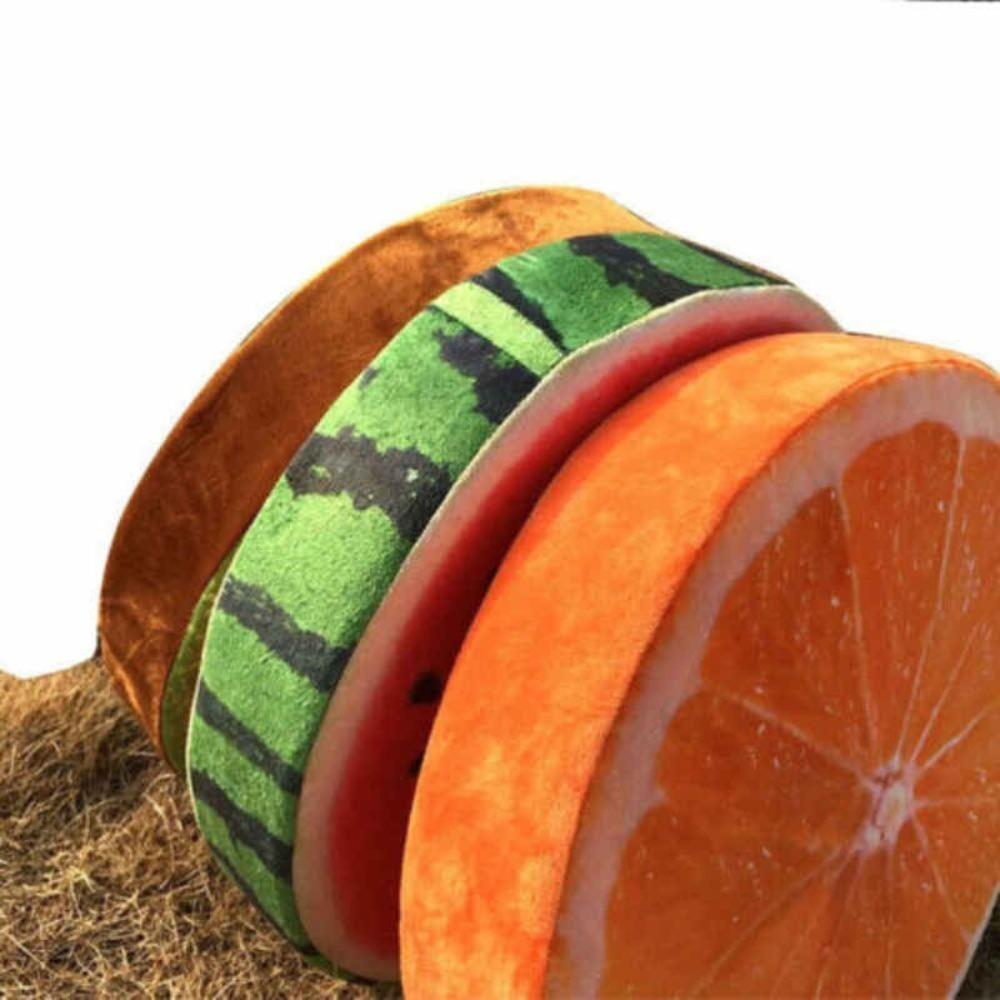 Round Fruit Pillow Fruit Slice Print Throw Pillow Creative Sofa Cushion Bedroom Use