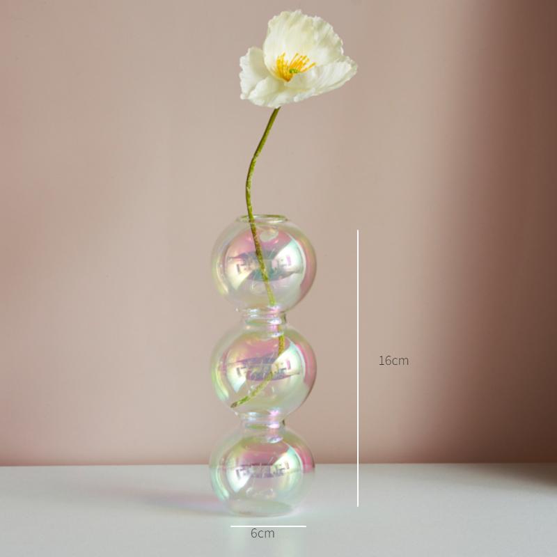 Glass Candle Holder Home Decor Nordic Rainbow Vase Flower Table Living Room Decoration Candlestick Holder for Wedding