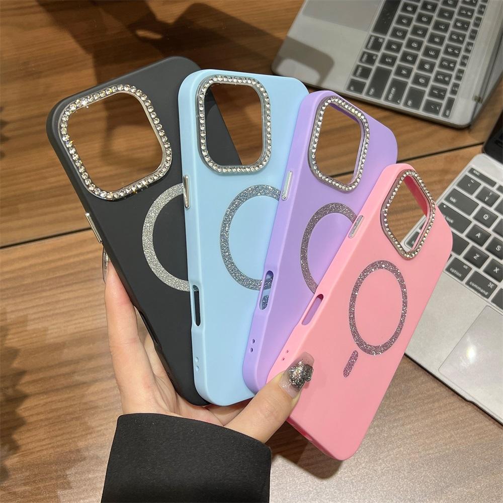 Магнитный чехол для телефона для iPhone 11 12 14 16 Pro 16 15 14 13 12 Pro Max 13 14 15 16 Высококачественный сверкающий противоударный чехол