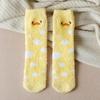 Duck Fashion Design Santa Korean Style Coral Fleece Socks Christmas Hosiery Floor Socks Women Socks