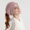 Осень-зима теплая защитная шапка для ушей женская вязаная шапка с отверстием из шерстяной шапки с рукавами Skullies шапочки