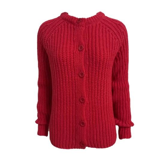 Женский свитер, пальто, круглый вырез, длинный рукав, однотонный кардиган на пуговицах, свитер, толстая теплая трикотажная верхняя одежда