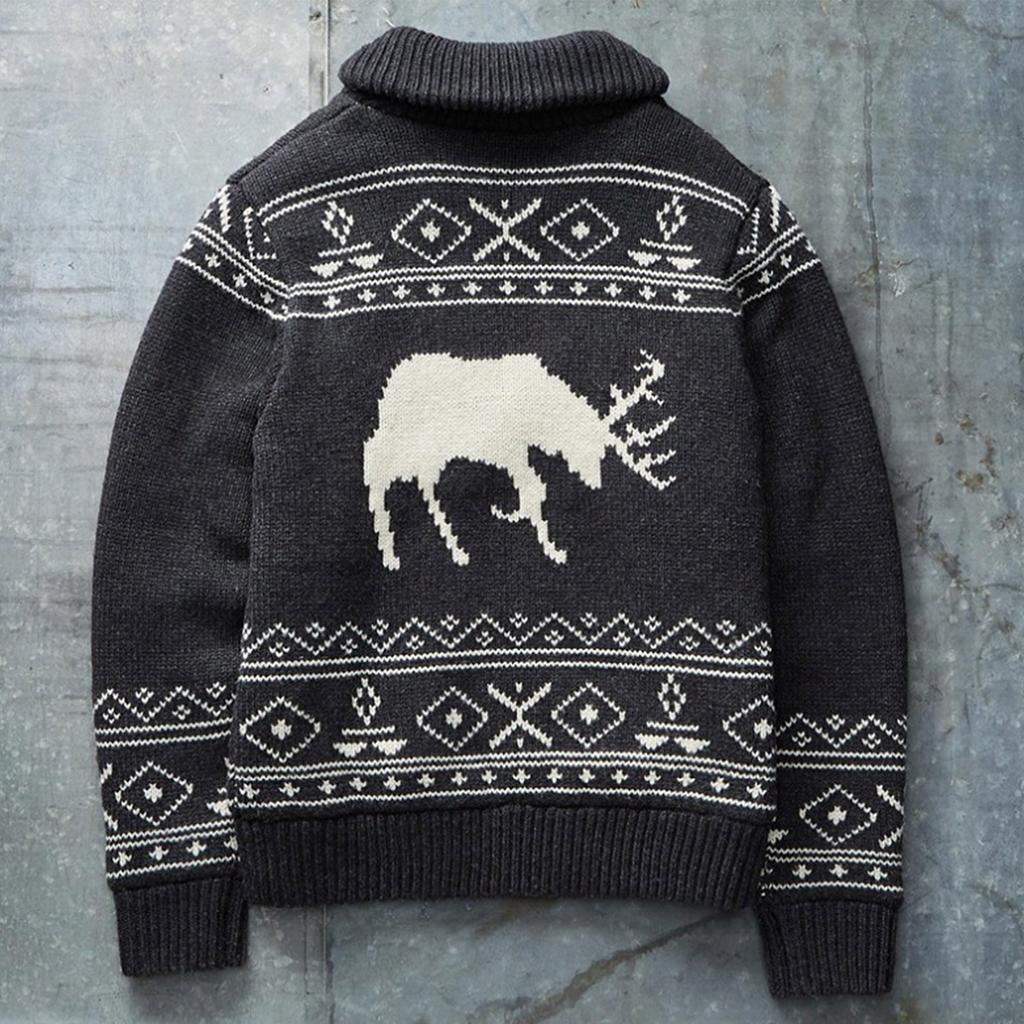 Осенне-зимний мужской однобортный свитер с длинными рукавами и лацканами, тонкий кардиган, свитер, пальто