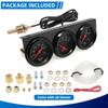 3 in 1 Triple Gauge Set 100-280℉ Water Temp 0-100 PSI Oil Pressure 8-16V Voltage Gauge With Sensor Black/White Dashboard