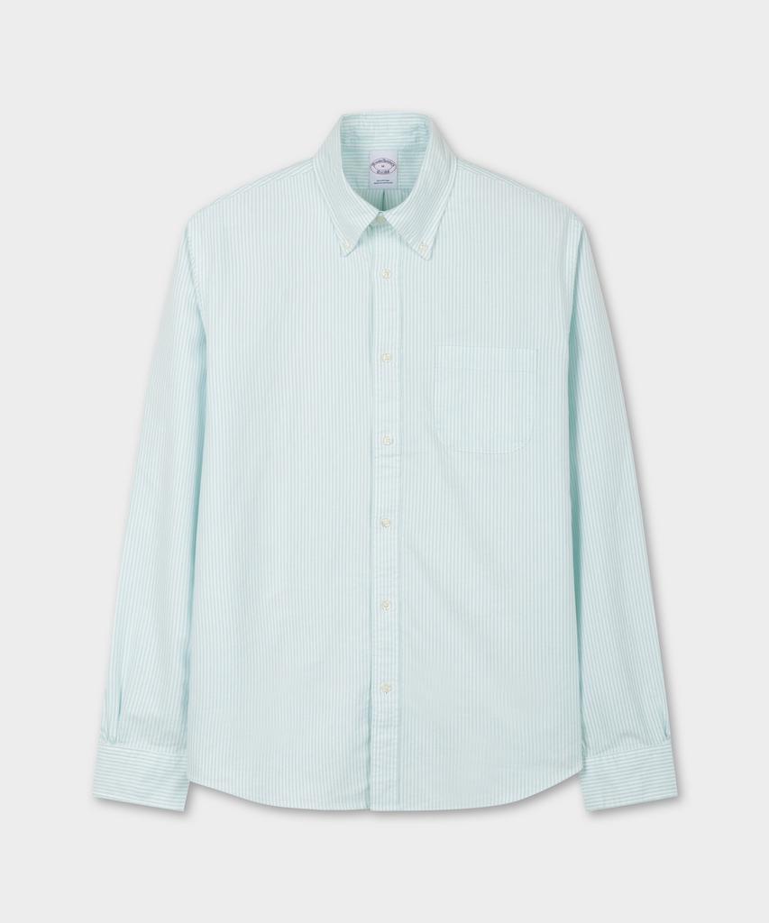 Рубашка BROOKS BROTHERS в полоску 'Candy Stripe' из оксфорда, пятничная (Светло-синий) (Bbthmm7811Les)
