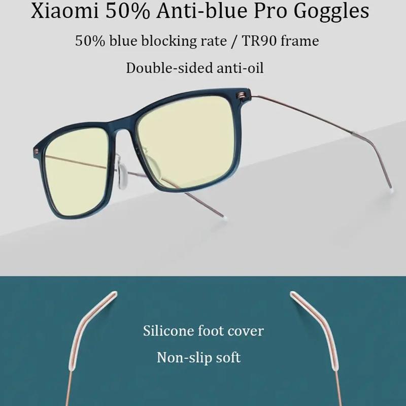 Оригинальные очки Xiaomi Mijia 50%, анти-синие, синие очки Pro, сверхлегкие анти-УФ-очки, устойчивые к усталости для игр, компьютера, телефона, вождения