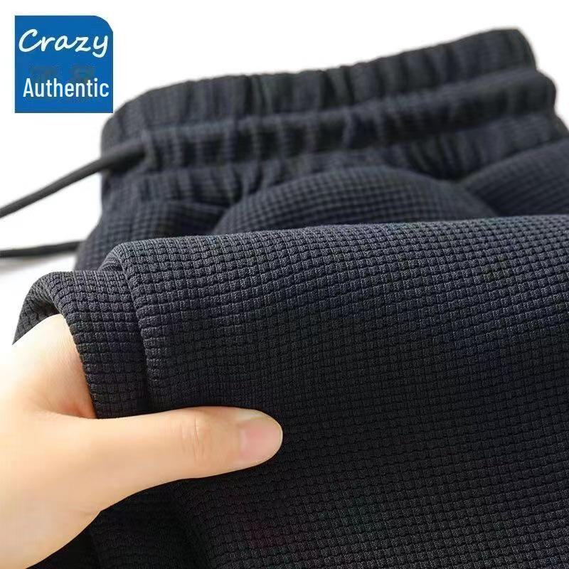 Мужские повседневные спортивные брюки из плотного бархата и вафельной ткани — осень/зима, свободный крой, большой размер, прямой крой