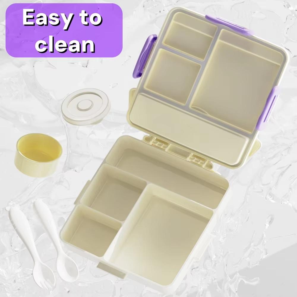 Portable Cartoon Kid's Bento Box with Cutlery Children's Lunch Box Portable Divided Lunch Box Microwaveable Food Container