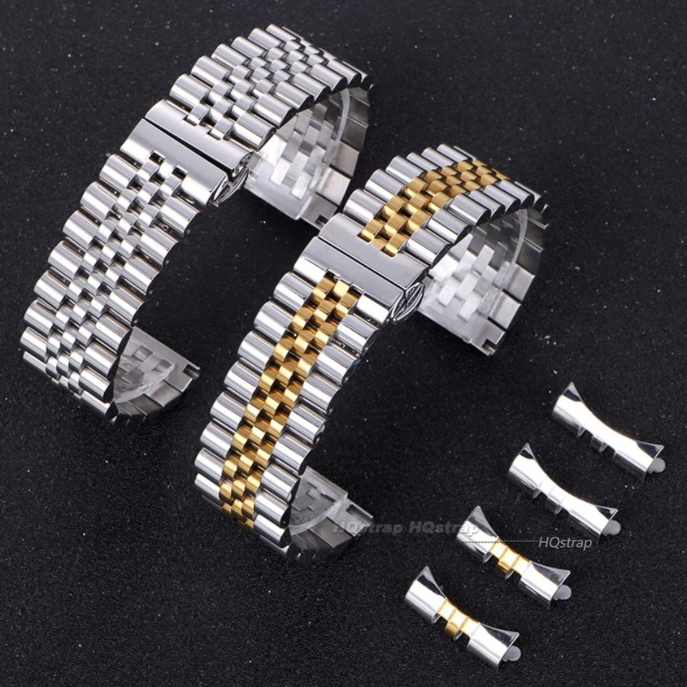 Прочный браслет для часов из нержавеющей стали для Rolex, ремешок с плоским изогнутым концом, 12 13 14 16 мм 17 мм 18 мм 19 мм 20 мм 21 мм 22 мм, мужской женский браслет