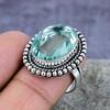 Аква-апатитовый драгоценный камень ручной работы из стерлингового серебра 925 пробы Изысканное кольцо