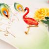Red Enamel Flamingo Bird Brooches Pin Breastpin Women Animal Scarf Dress Jewelry