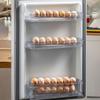 Automatic Rolling Egg Storage Rack Large Capacity Transparent Design Refrigerator Egg Organizer Storage Dispenser