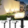 LETMY Garden Spotlight, Solar-Powered Outdoor Waterproof Light [Owl Design, Dual Optical Convex Lenses, 20 Hours of Continuous Lighting, Two Mounting