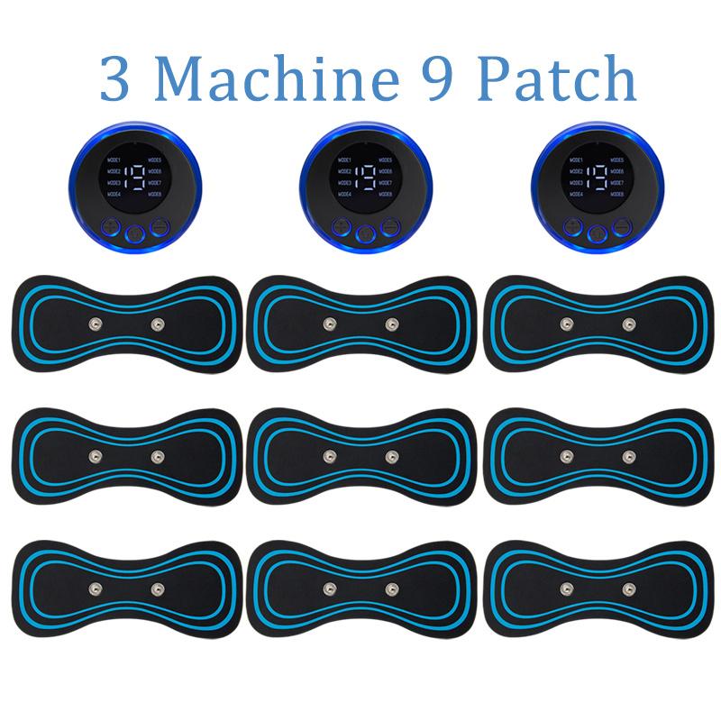 EMS Mini Electric Pulse Neck Masager LCD Display 8 Mode Cervical Massage Patch Muscle Pain Relief Tool Portable Body Massager