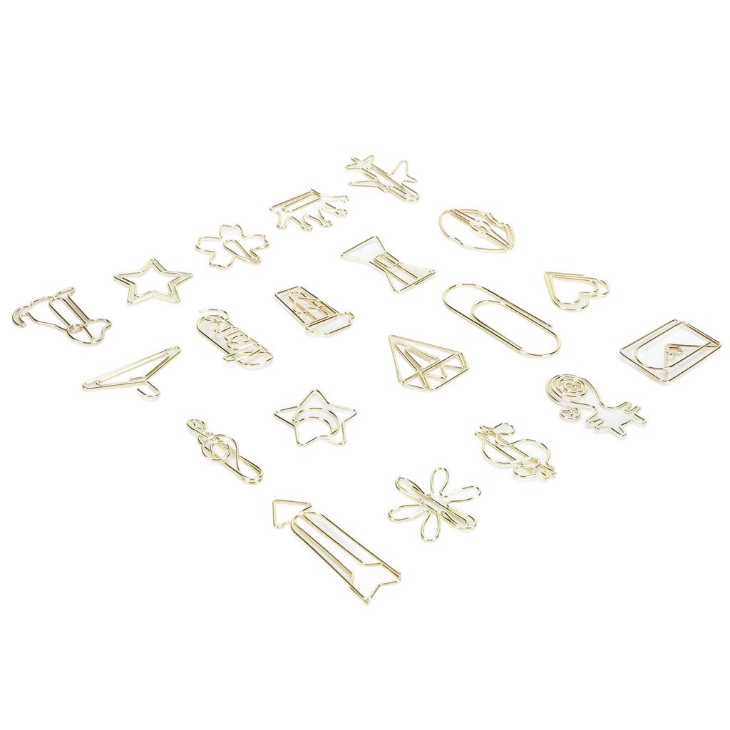 100 шт., фигурные скрепки для бумаг, предотвращающие скольжение, милые декоративные металлические закладки, скрепки для документов