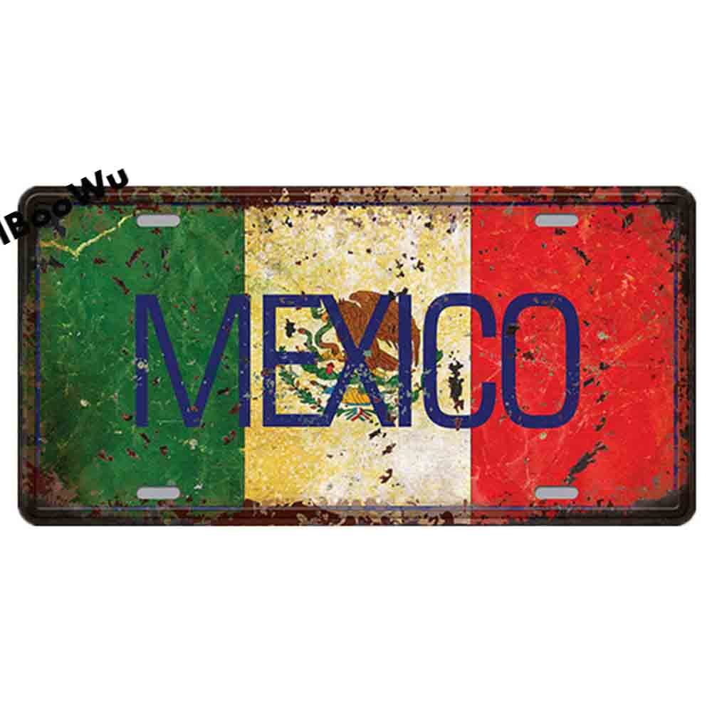 Worldwide Popular City License Plate Poster Vintage Wall Decor Canada/London/Brazil Metal Tin Sign Plaques Poster 15x30cm