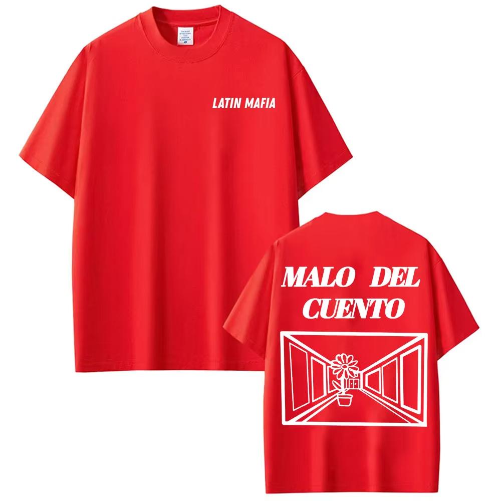 Футболка с принтом Band Latin Mafia Malo Del Cuento Мужская Женская Повседневная С круглым вырезом Оверсайз Футболка Винтажная Готическая Футболка