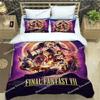 Игровые Постельное Белье с Принтом FINAL FANTASY Изысканный Набор Постельных Принадлежностей Пододеяльник Комплект Покрывал Постельное Белье Роскошный Подарок на День Рождения0