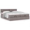 Ottoman Bed with Mattress Taupe 200x200 cm Fabric