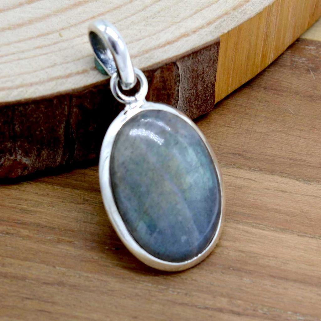 Labradorite Sterling Silver Pendant Oval Gemstone Pendant, Labradorite Jewelry, Gift for Women, Anniversary Gift
