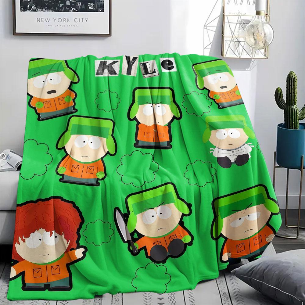 Kyle South Park Printed Flannel Blanket, soft throw for bedroom sofa, washable, fan merchandise, great gift.