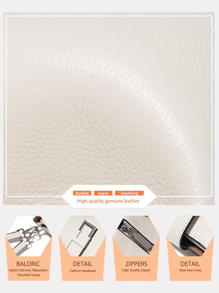 Zency Genuine Leather Designer Noble Shopper Shoulder Bag Commuter Large Bucket Handbag Women Tote Underarm Bags Cross Body Bag