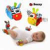 4pcs Cartoon Baby Toys Baby Rattles Children Infant Newborn Toys Soft Plush Sock Baby Rattle Toy