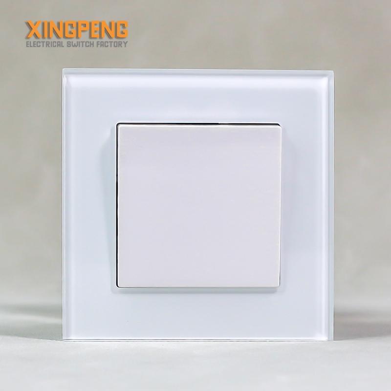 New Design 86 Series 1 Gang Glass Light Switch Remote Wall Light Switch Electrical Switch and Sokets Luxury Wal