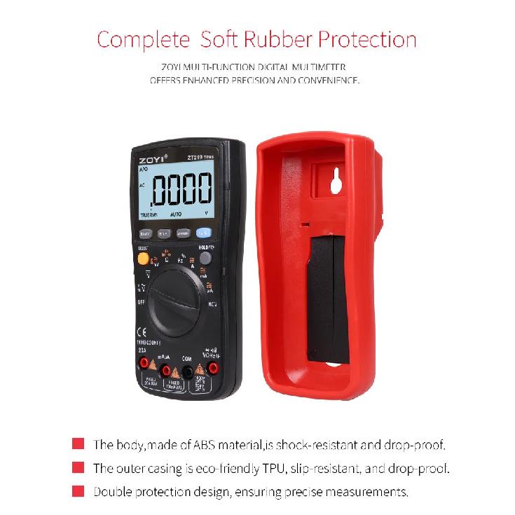 ZOYI Digital multimeter ZT-219 features four-digit semi-true RMS high-precision full-gear anti-burn multimeter 19999counts