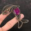 Кулон с ограненным кашмирским рубином, обернутый медной проволокой, ручная работа, медные украшения, подвеска с драгоценным камнем, подвеска в виде рыбы, подарок для него, изумительное ювелирное изделие