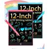 2 Pack LCD Writing Tablet, 12 inch Colorful Toddler Drawing Pad Doodle Board, Erasable Educational Toy Christmas Birthday Gift for 3 4 5 6 7 Year Old