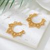 Trendy Vintage Hollow Wreath Stud Earrings, European-American Design, Exaggerated Individual Style