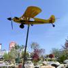 1PC 3D Aircraft Wind Vane Corrosion-resistant Outdoor Wind Vane Metal Garden Decorative Wind Direction Indicator