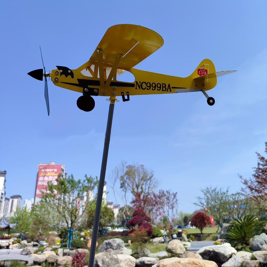 1шт 3D самолет флюгер коррозионно-стойкий наружный флюгер металлический садовый декоративный указатель направления ветра