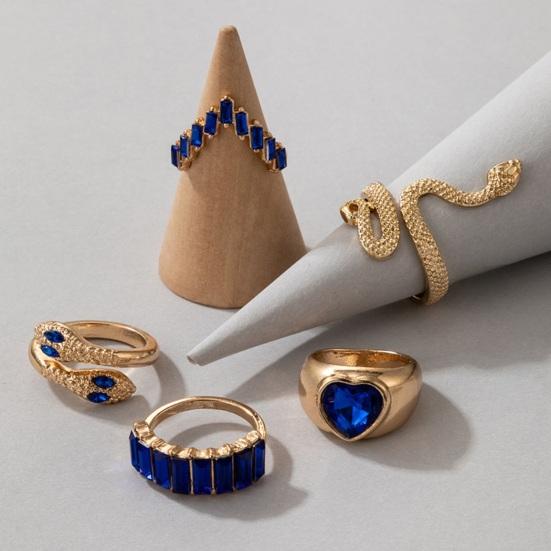 5 шт./компл. различные кольца поддельные изумруды декор форма змеи в форме сердца роскошный винтаж индивидуальный