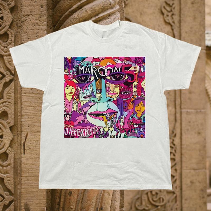 Maroon 5 band Album Overexposed White Cotton T Shirt Unisex T-Shirt