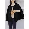Cape Body Korean Autumn [88flix] Coat, Cloak, Poncho, Outerwear, Covering, Fashion, Poncho, Loose, Winter, (Black)