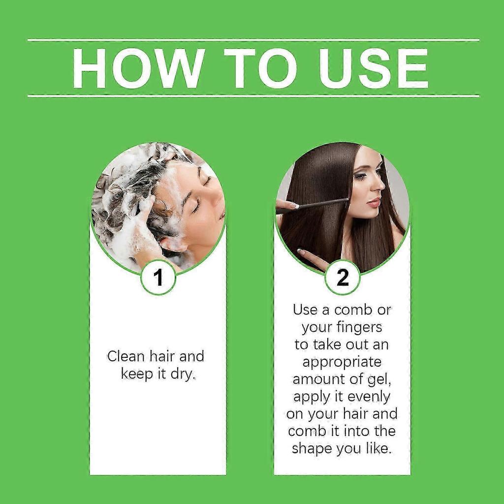 Green Kiwifruit Styling Gel - Long-Lasting Natural Hair Gel for Bangs, Oil Control & Nourishing, Easy Application, Moisturizing & Shine-Boosting Hair
