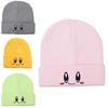 Unisex Knit Beanie With Big Eyed Smiling Face Embroidery Design For Winter